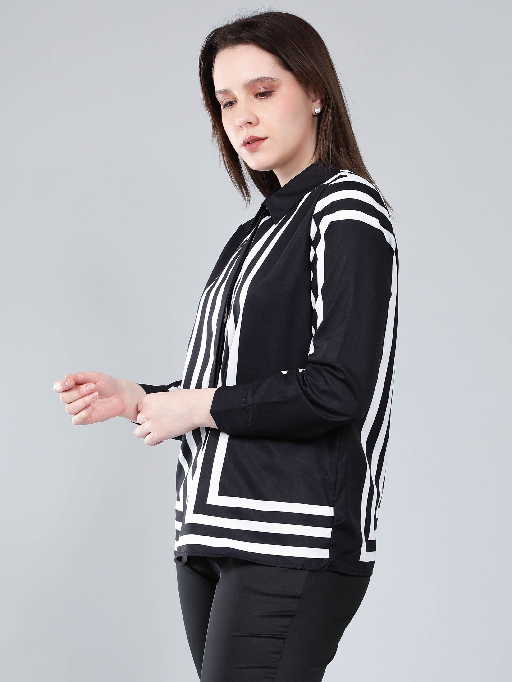 Geometric Striped Shirt
