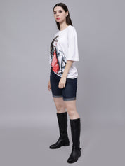 Stylish Girl Graphic Oversized T- Shirt