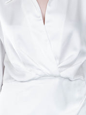 Satin Wrap Short Dress