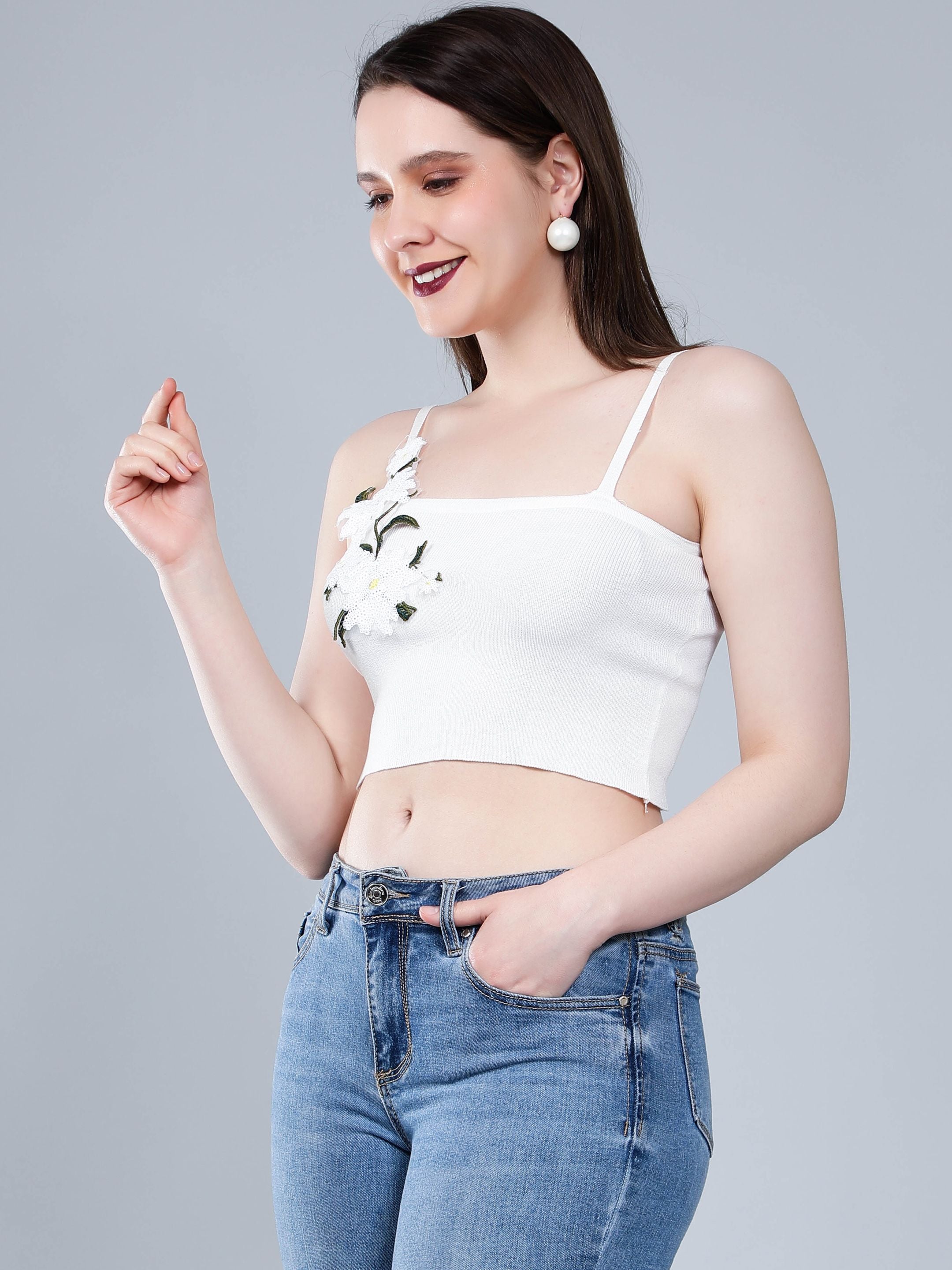 Floral Appliques Cami Top