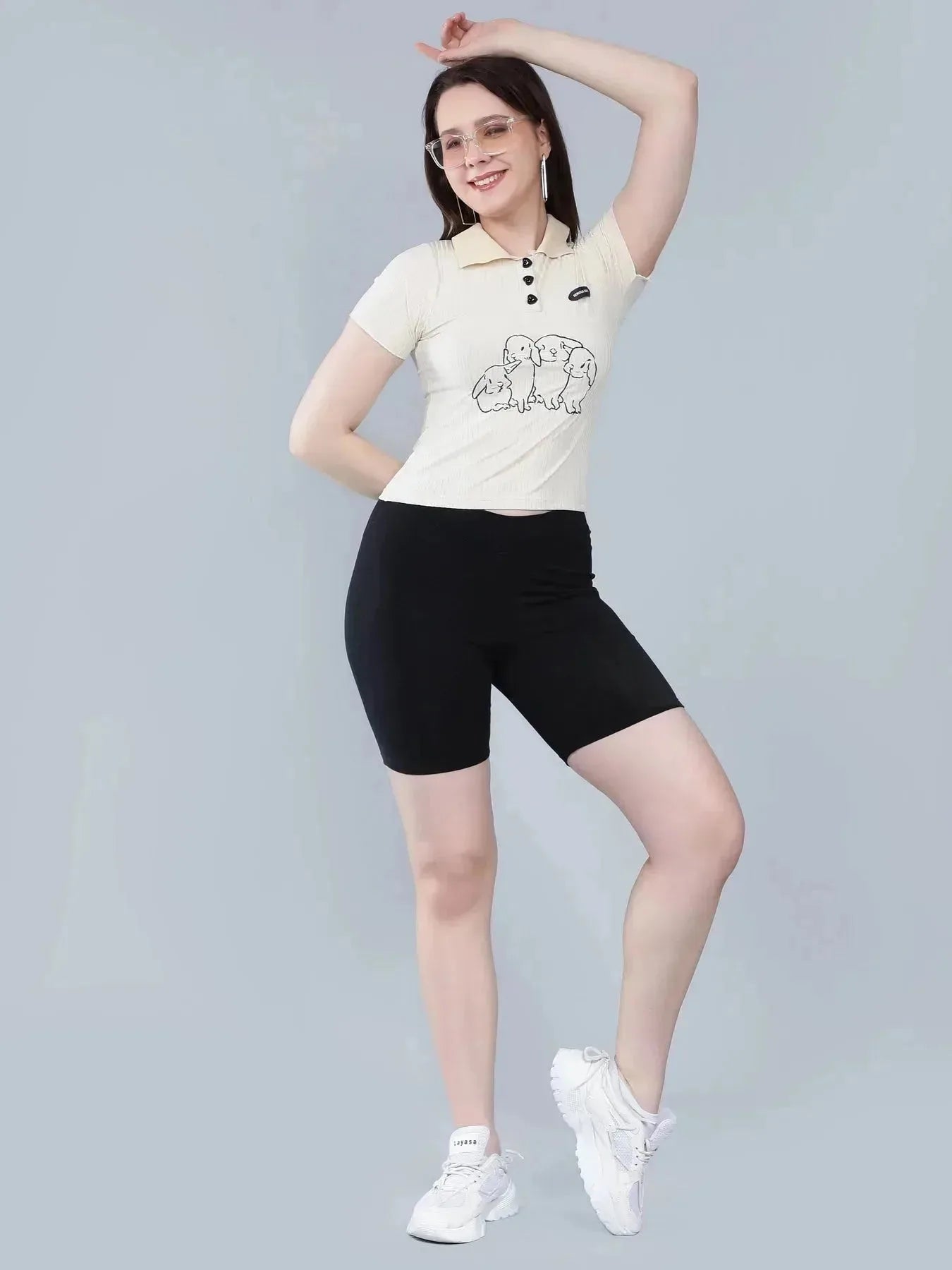 Heart Button Knitted T-shirt