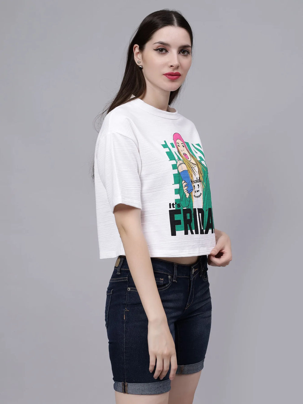 Friday Printed Crop T-Shirt