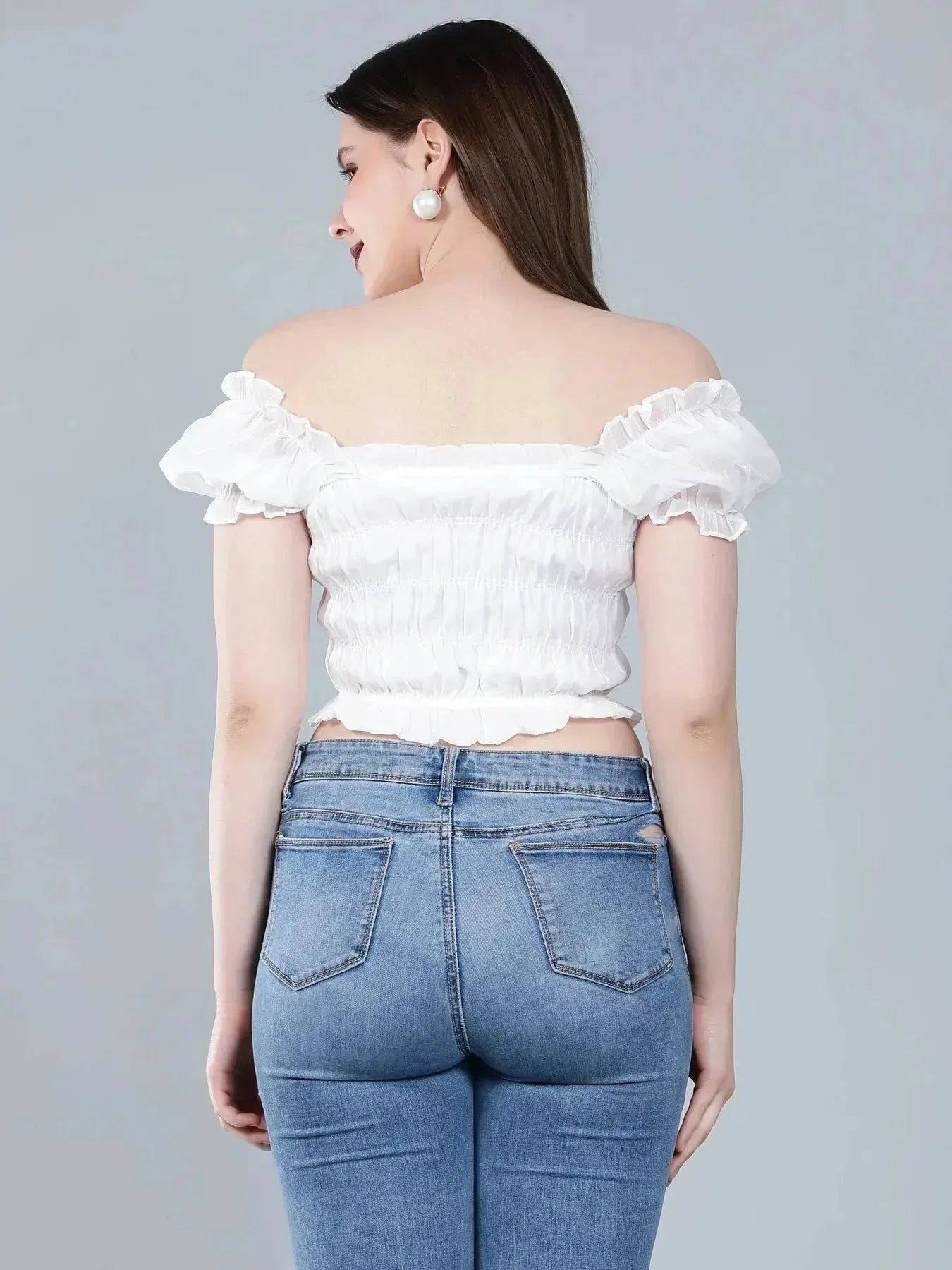 Puff Shoulder Smocked Top