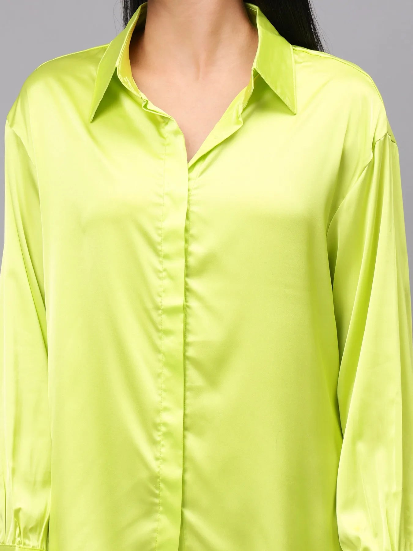 Elegant Ribbon Satin Shirt