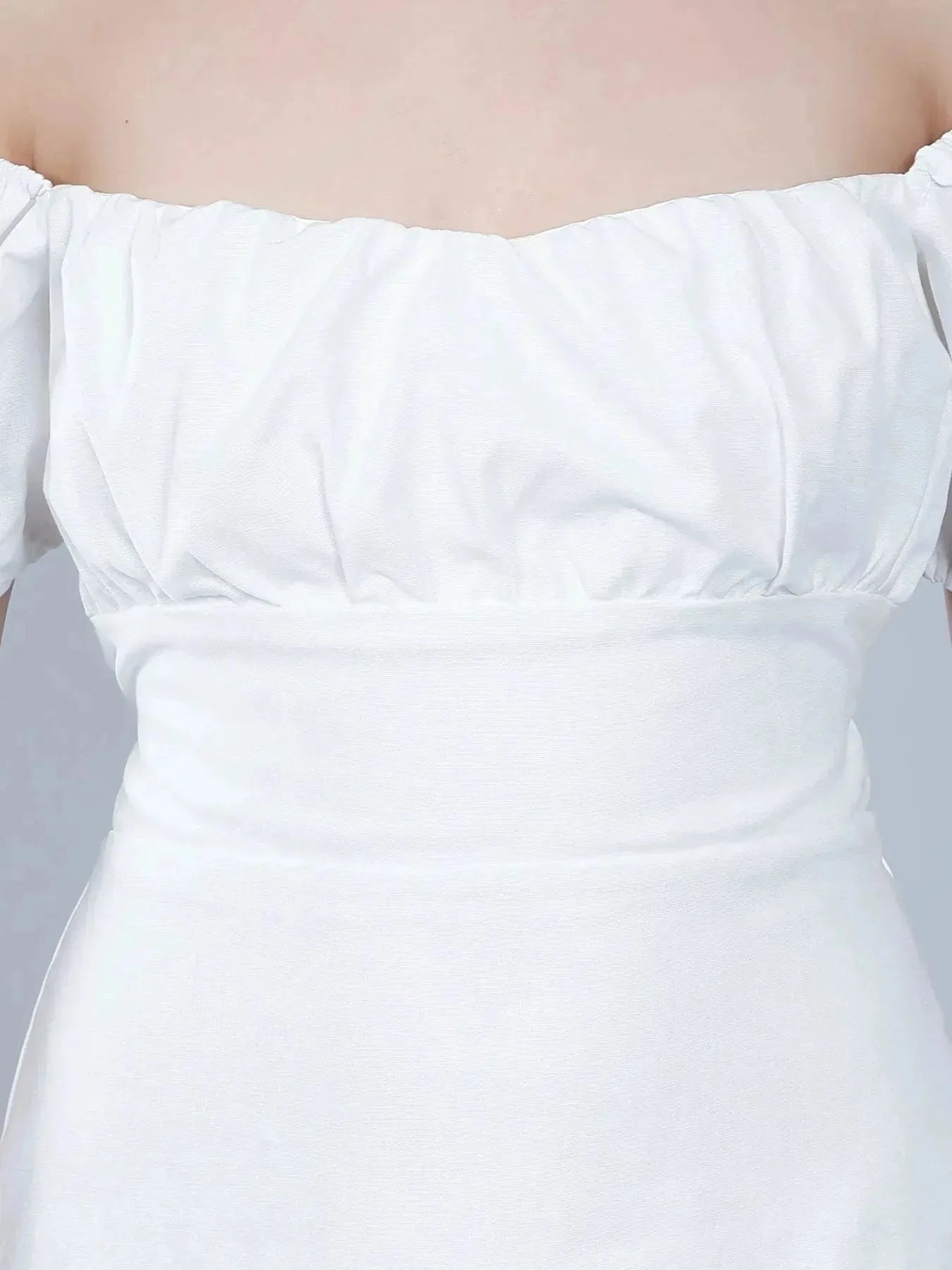 Off Shoulder Puff Sleeves Dress