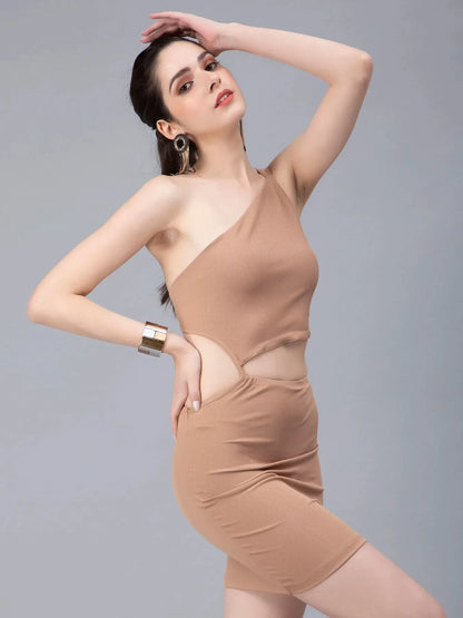 Rib Knit Cut Out Dress