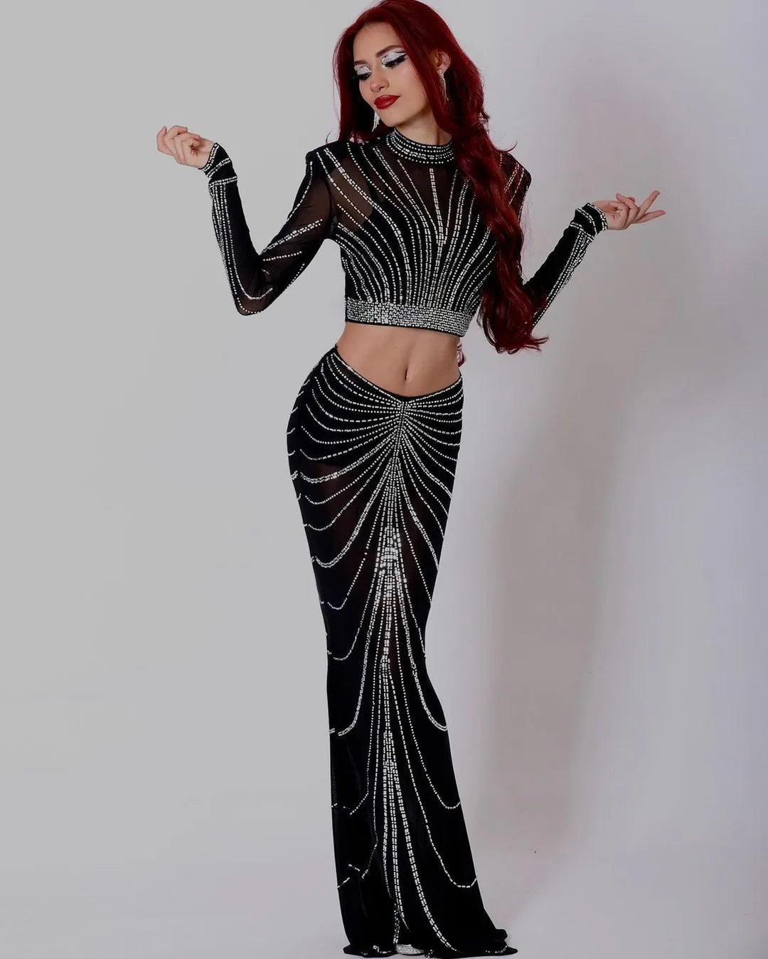 Embellished Studded Two-Piece Set