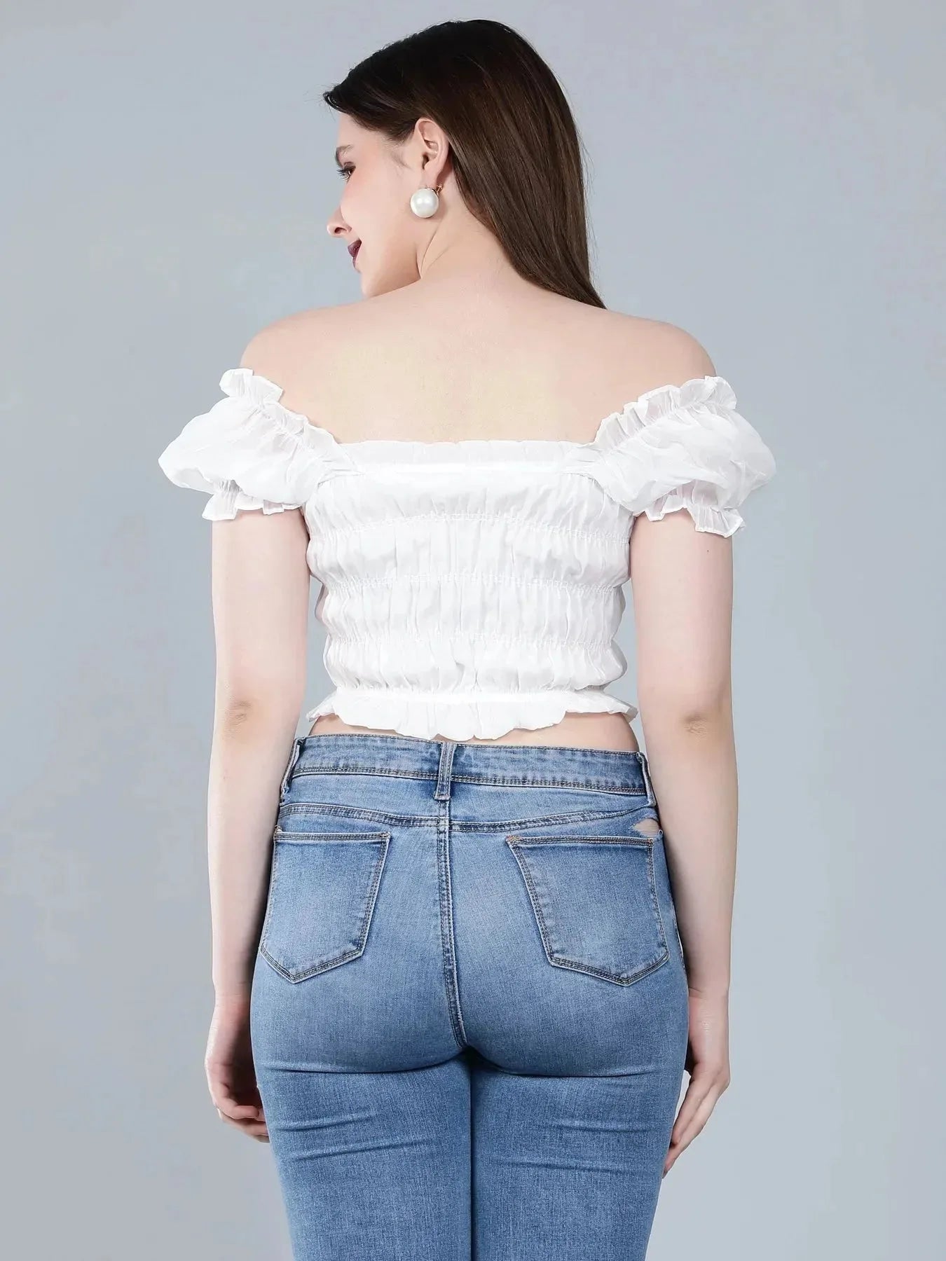 Puff Shoulder Smocked Top