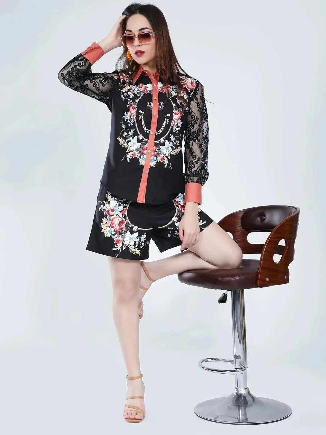 Vintage Floral Two-Piece Set