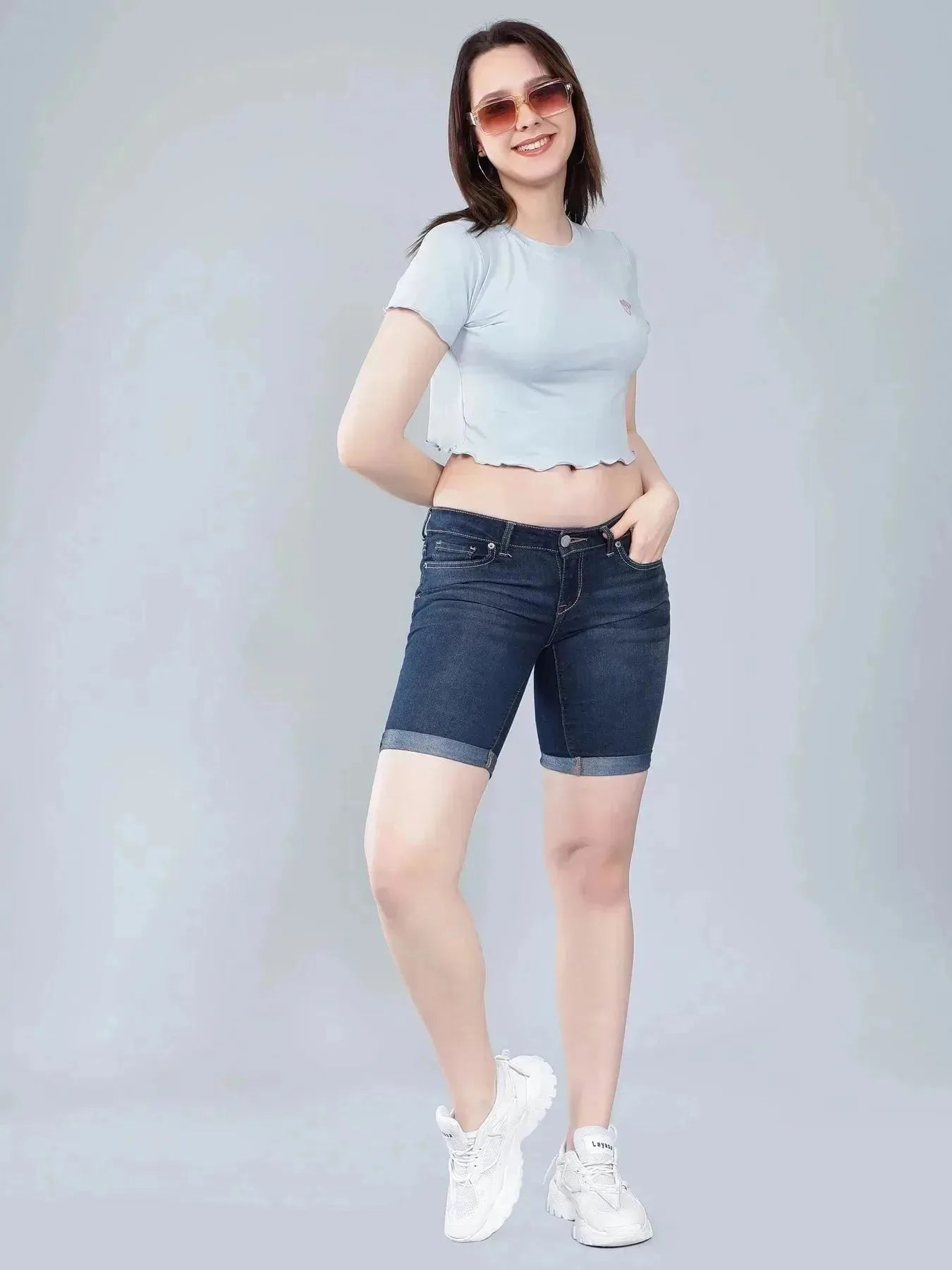 Strawberry Embroidery Crop Tee