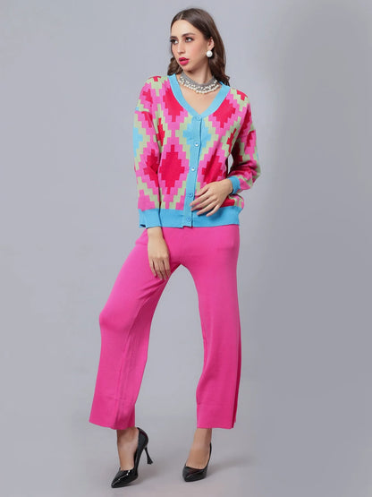 Knitted Cardigan Pant Two-Piece Set