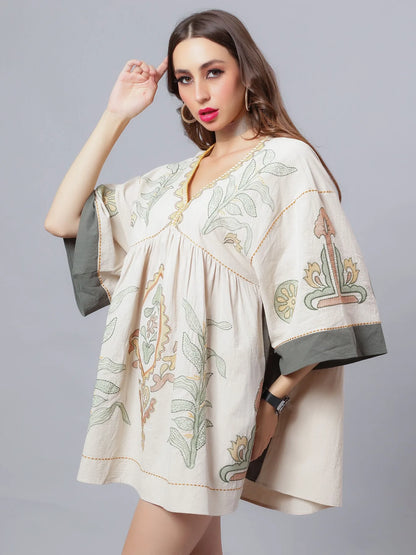 Embroidered Short Cover-Up