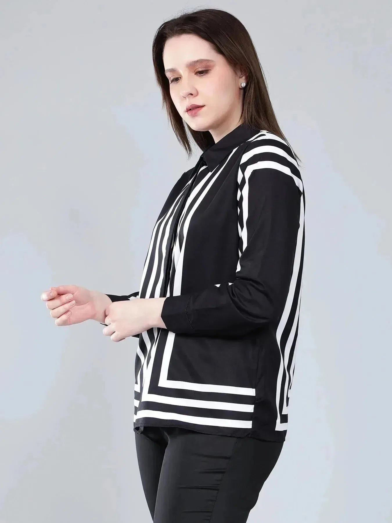 Geometric Striped Shirt