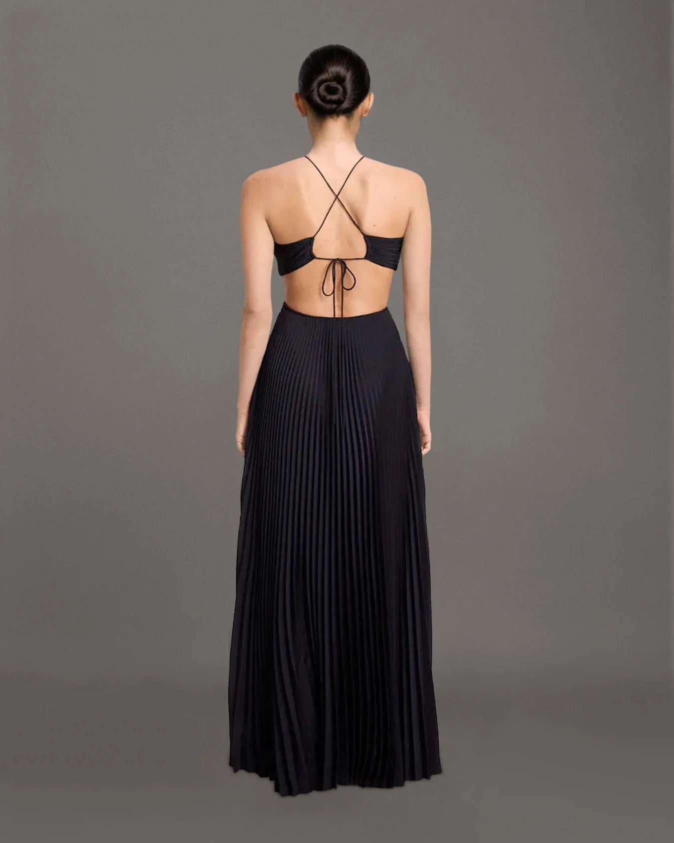 Cut-Out Pleated Maxi Dress