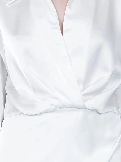 Satin Wrap Short Dress