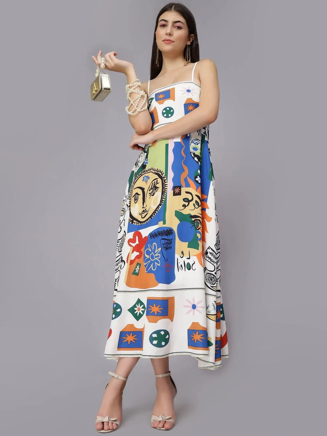 Sunburst Serenade Printed Beach Dress