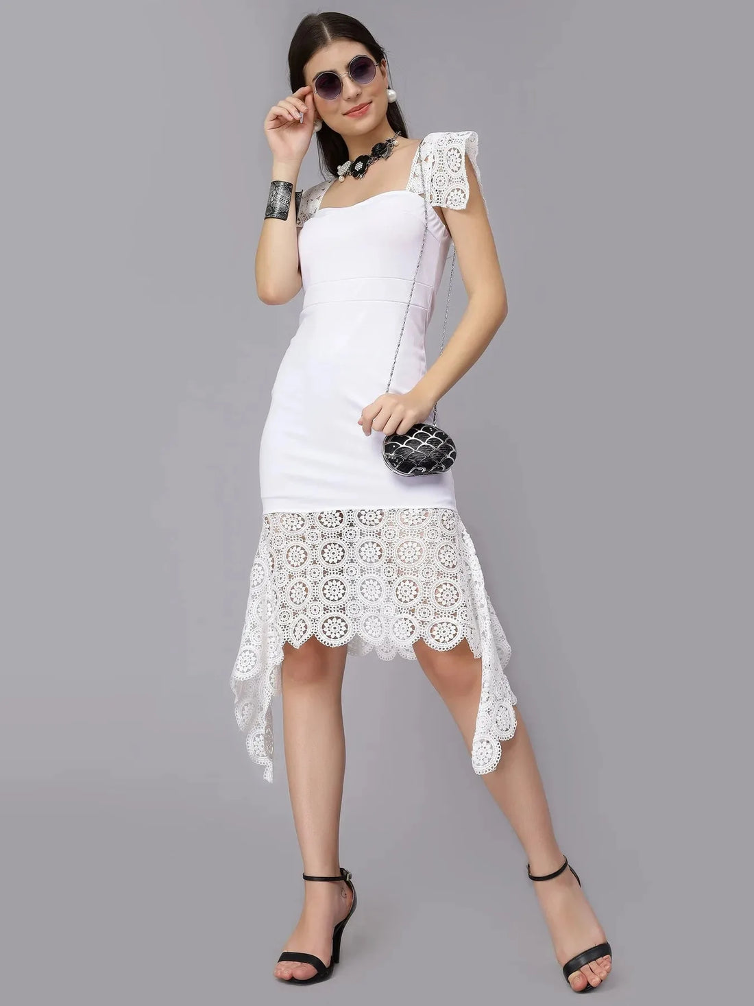 Elegant Mermaid Spaghetti Lace Dress
