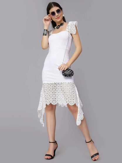 Elegant Mermaid Spaghetti Lace Dress