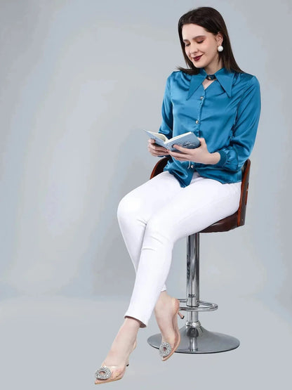 Swallowed-Tailed Collar Shirt