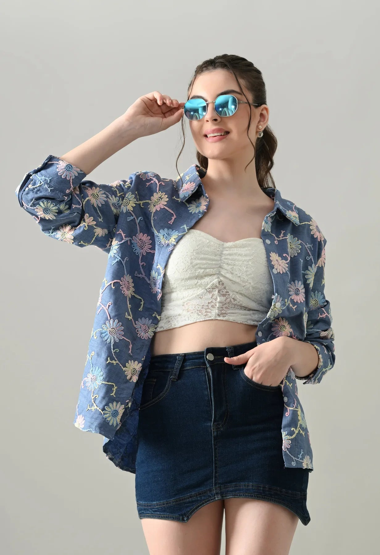 Meadow Bloom Embroidered Shirt