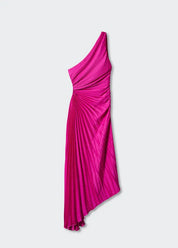 One-Shoulder Pleated Maxi Dress