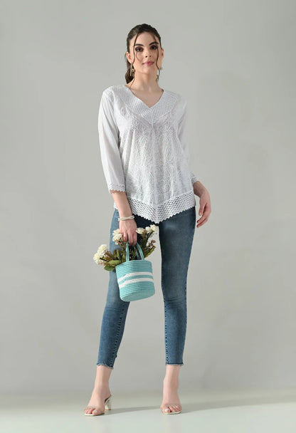 Sweetheart Bloom Embroidered Top