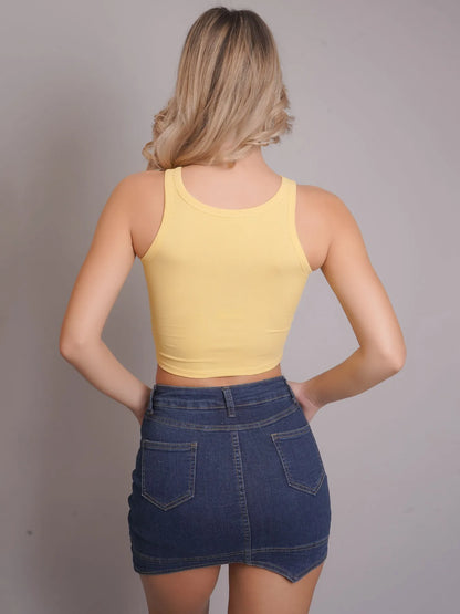 Padded Ribbed Crop Top