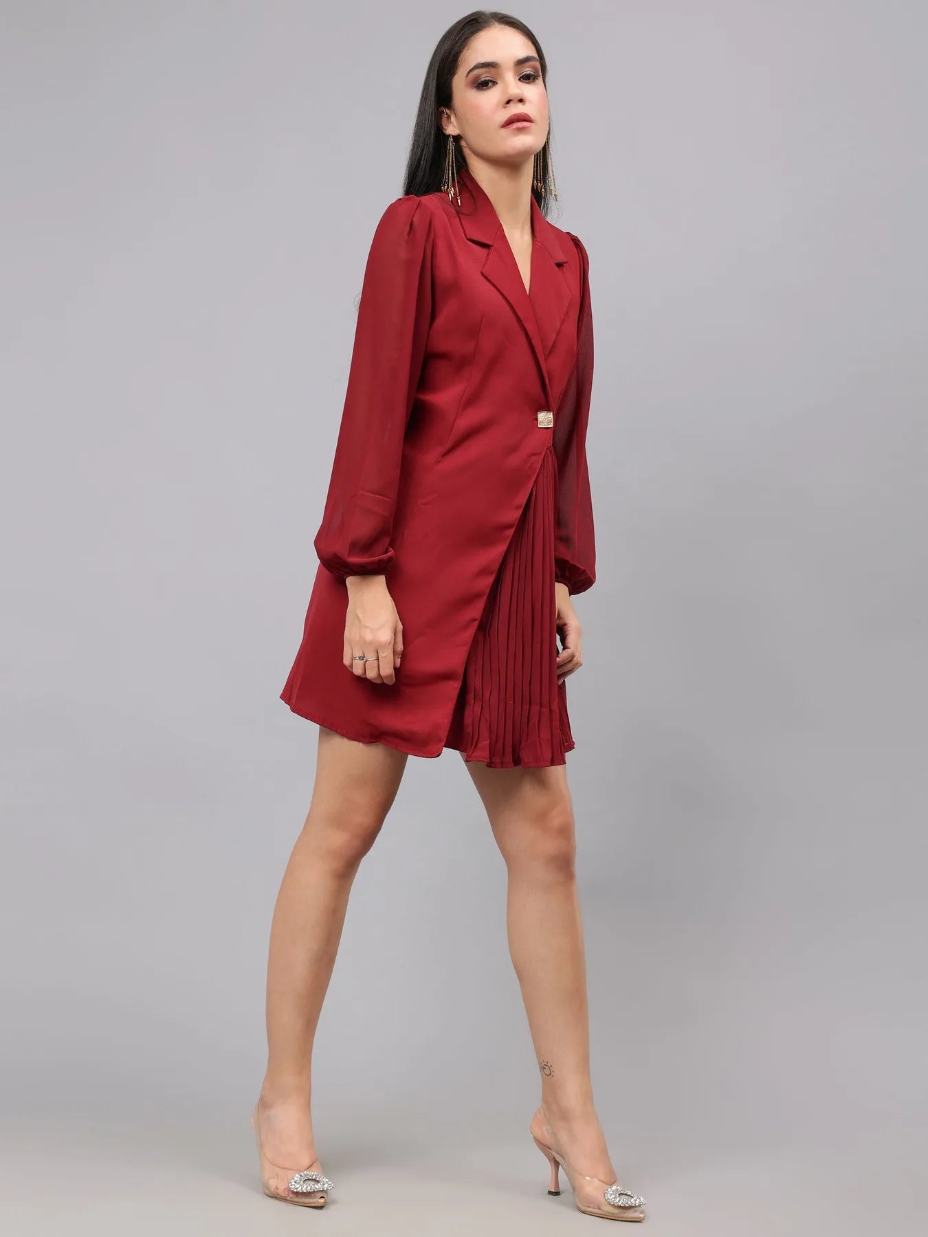 Pleated Wrap Dress