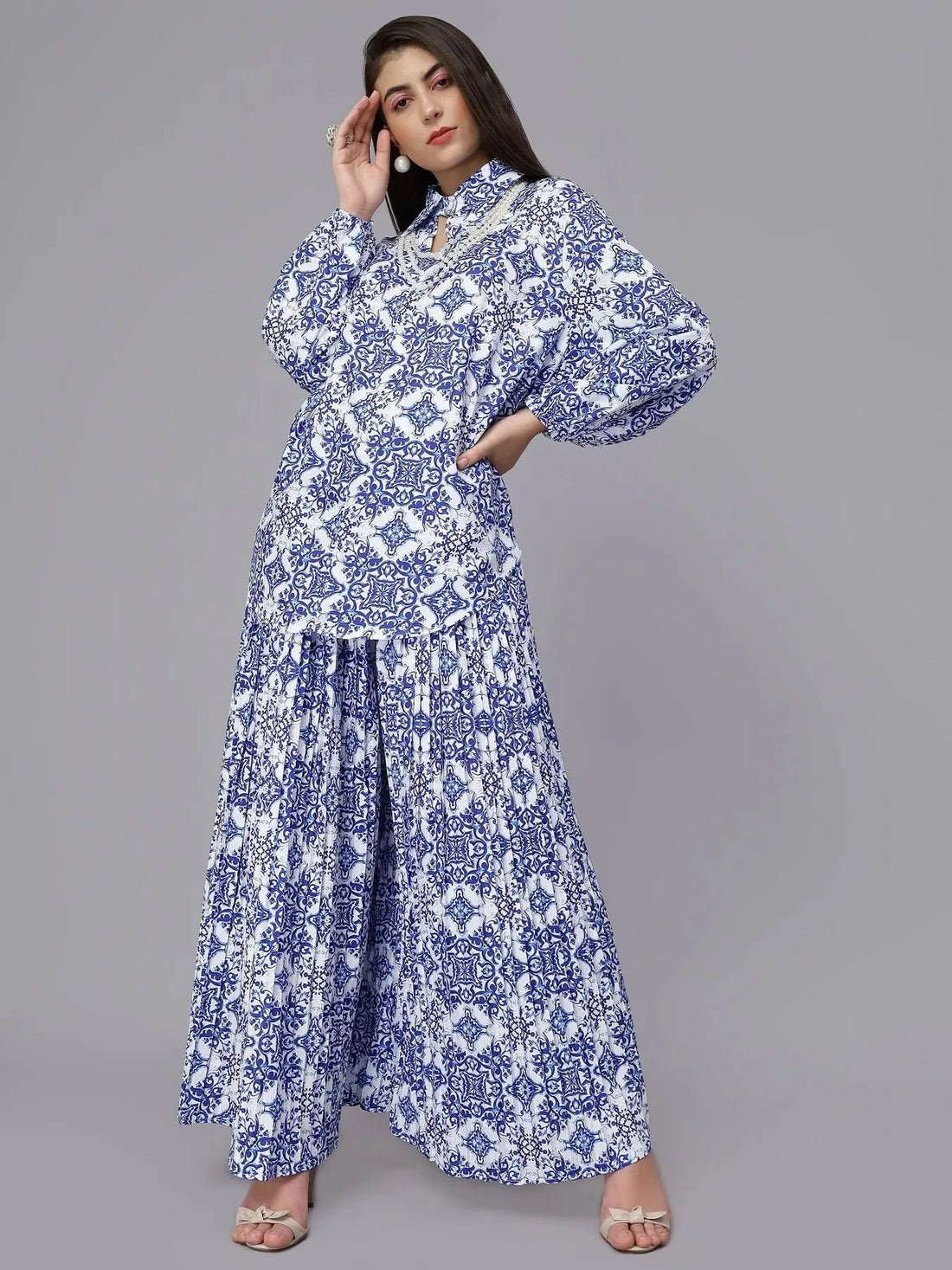 Majolica Print Oversized Two-Piece Set