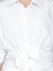Cinched Waist Belted Shirt Dress