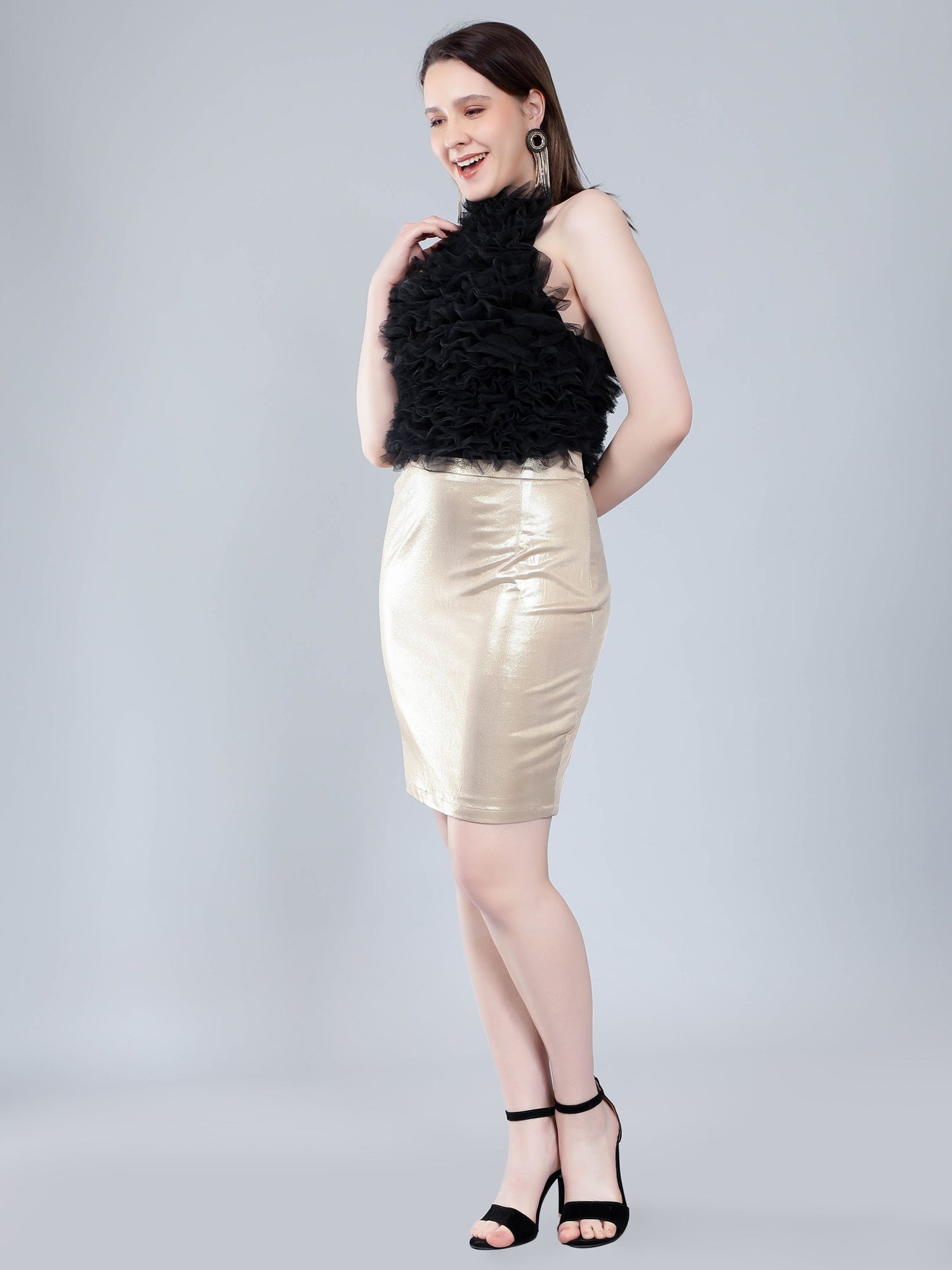 Ruffle Tulle Halter top