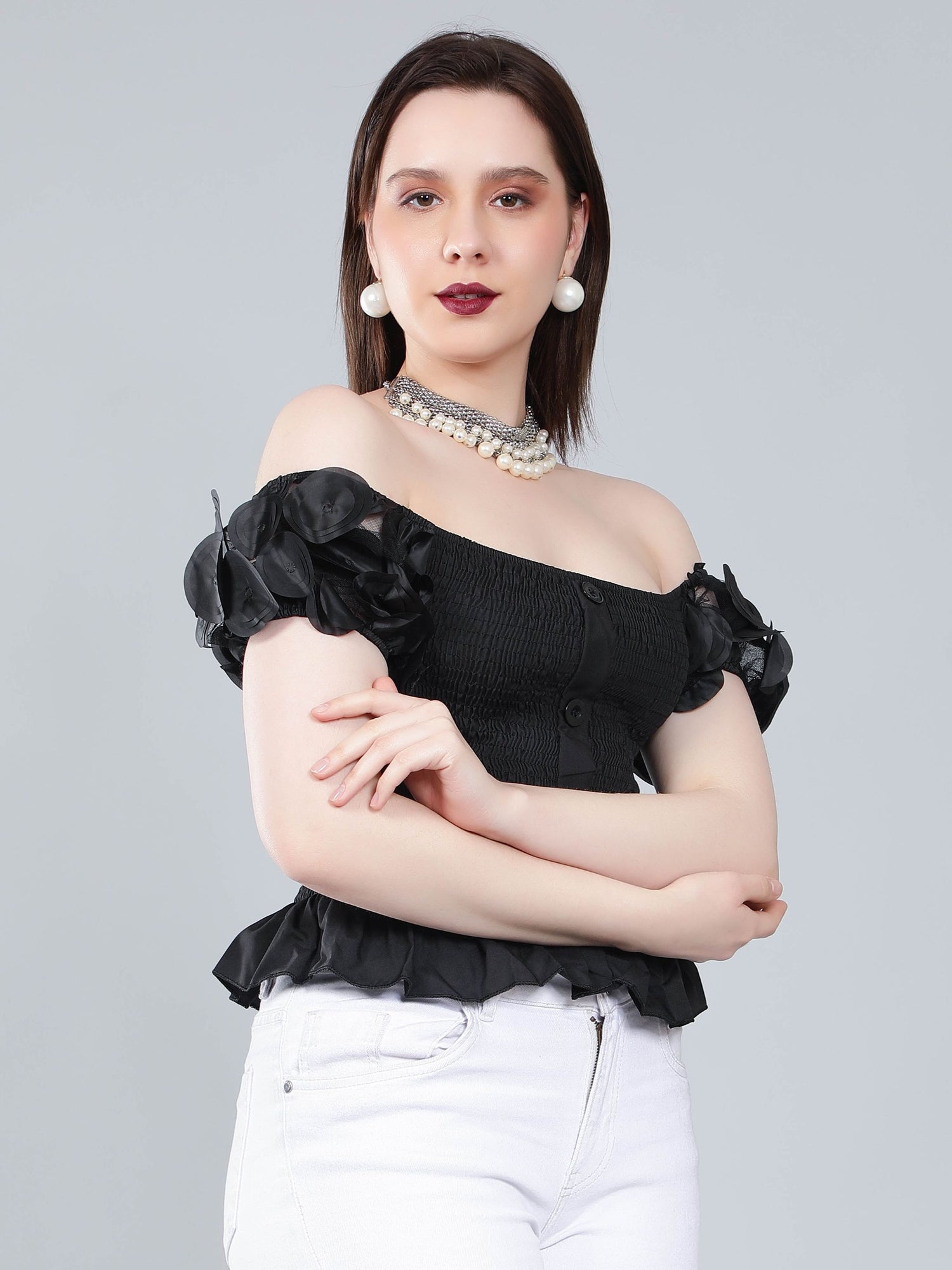 Puff Sleeve Bodycon Top