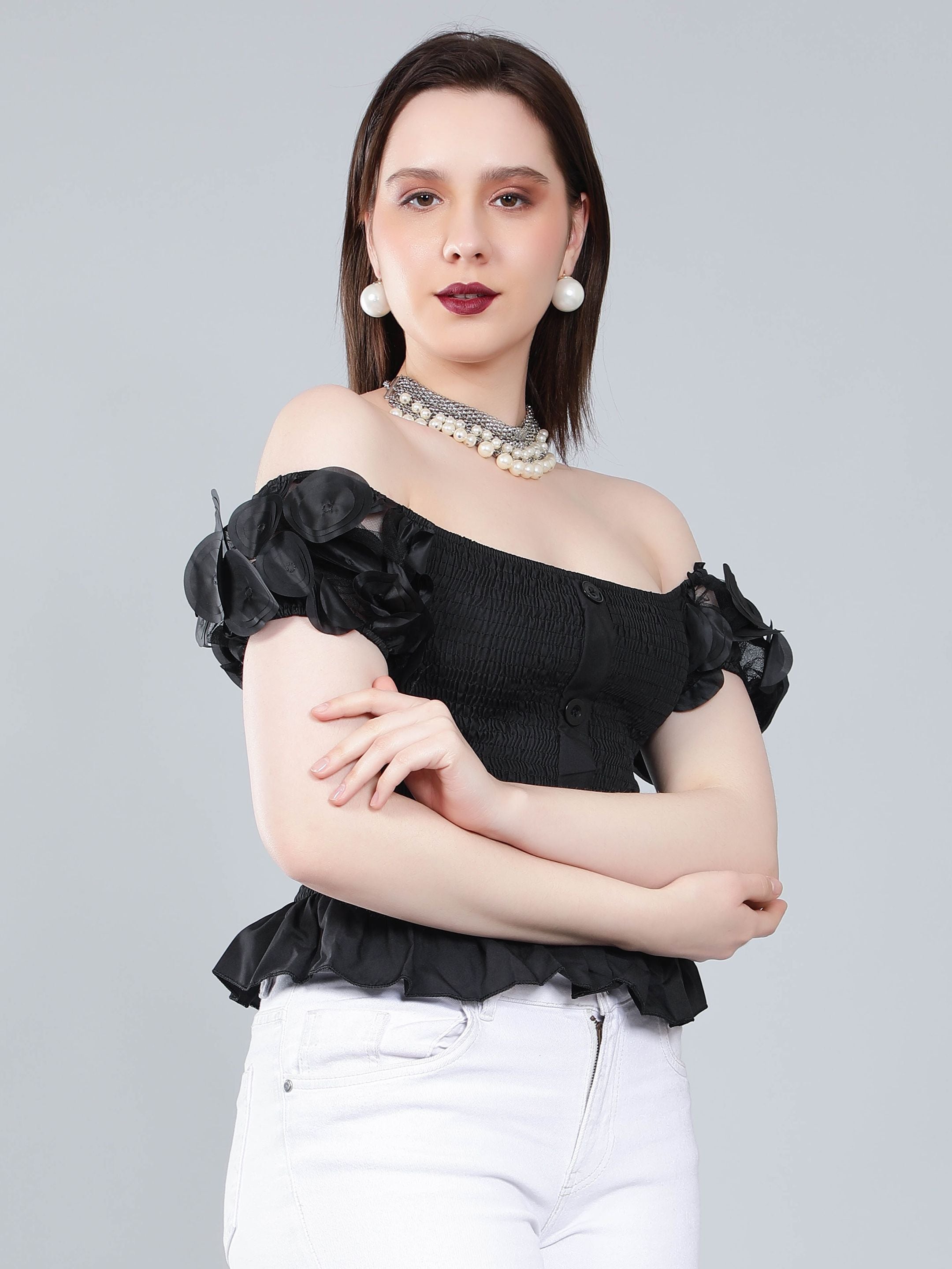 Puff Sleeve Bodycon Top