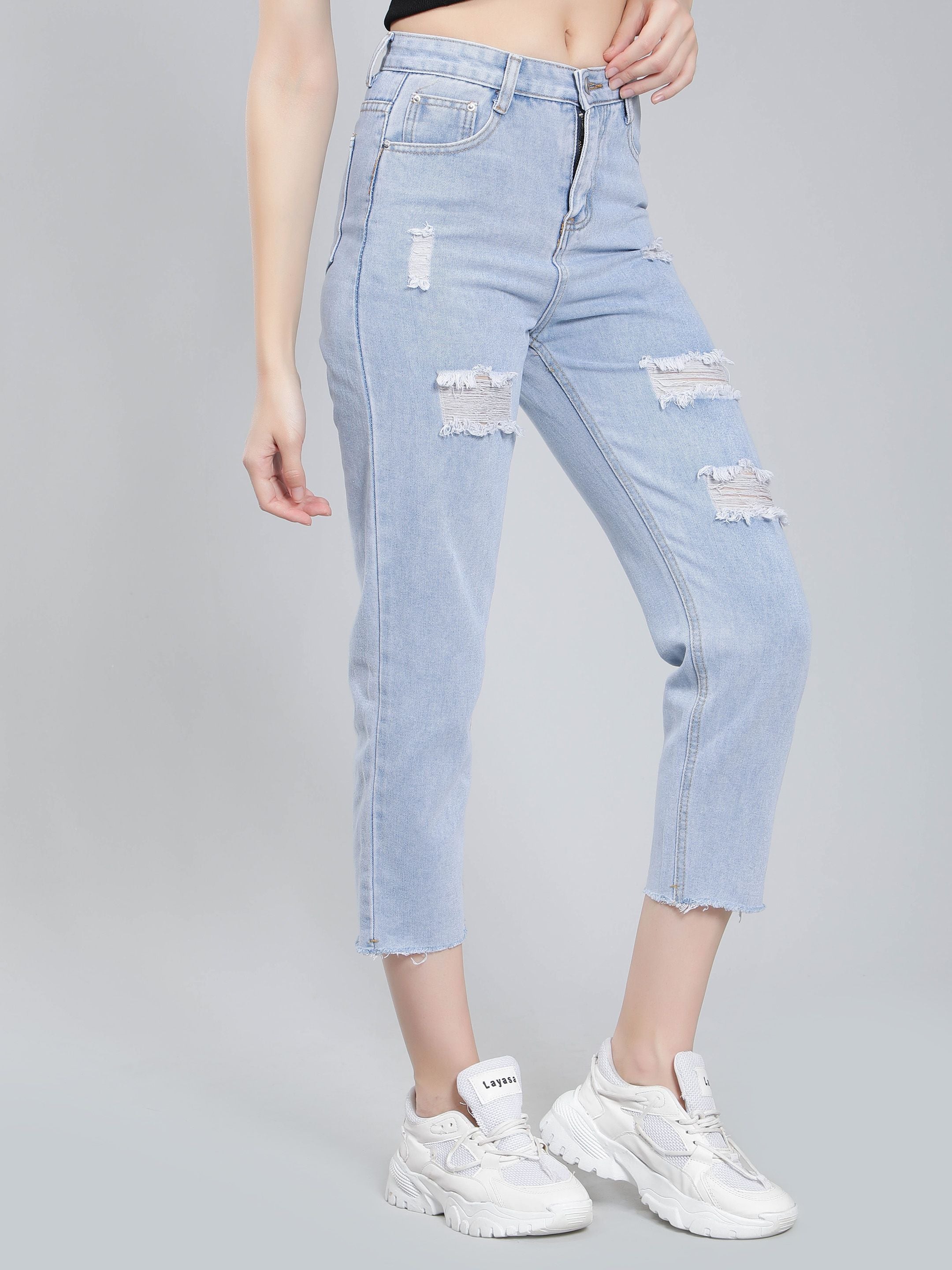 Ripped Crop Jeans
