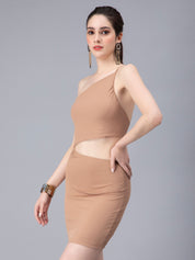 Rib Knit Cut Out Dress