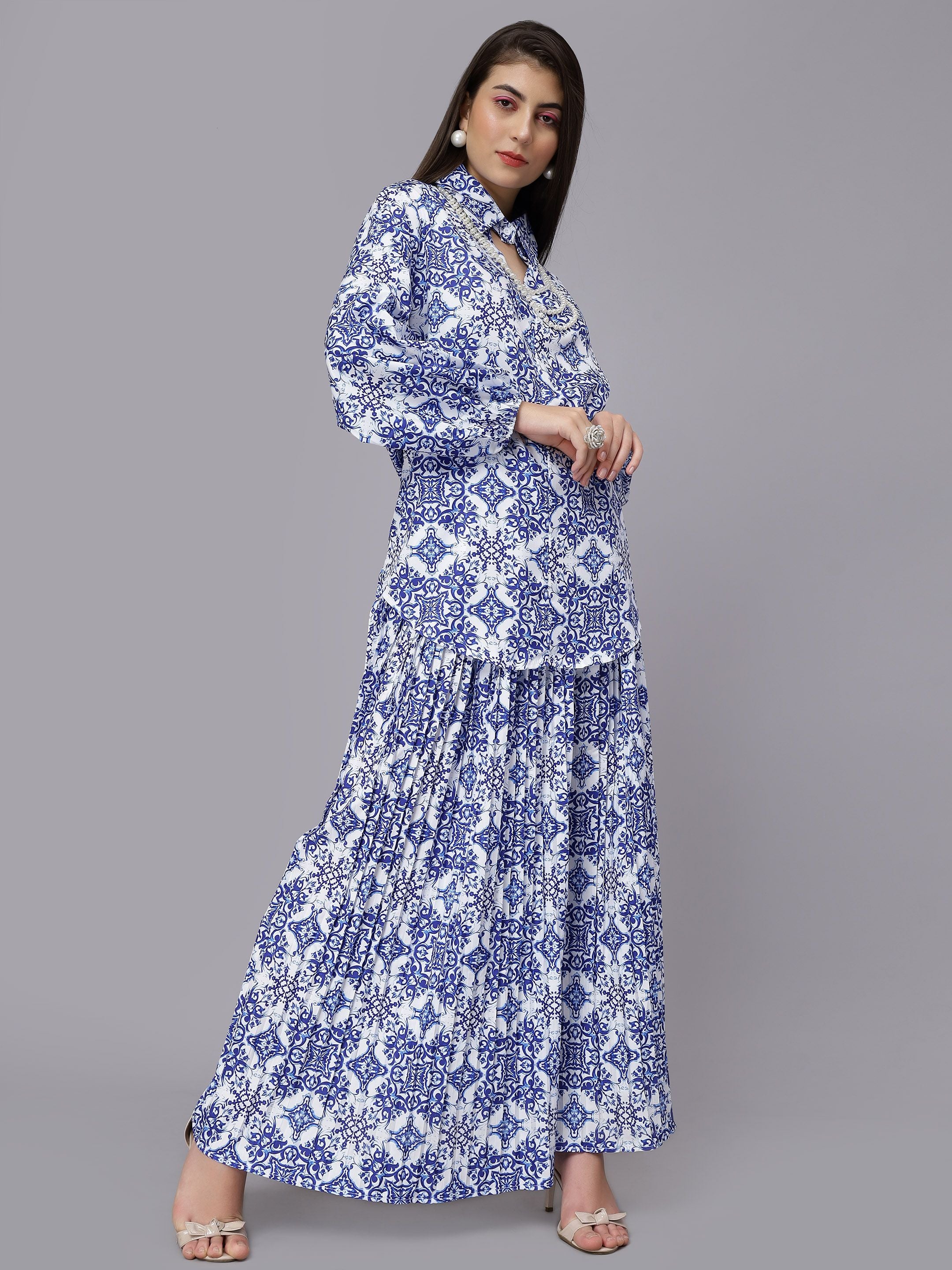 Majolica Print Oversized Two-Piece Set