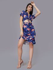 Floral Print Ruffle Short Dress