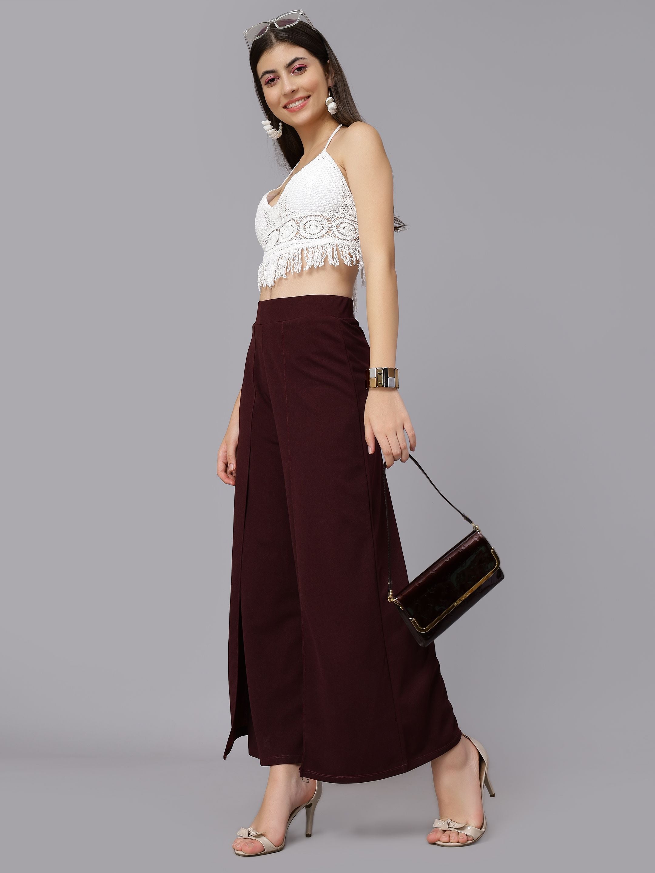 Front Overlap Slit Pants