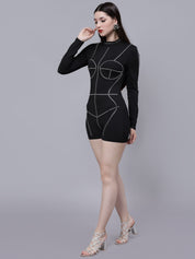 Rhinestone Stickon Detail Playsuit