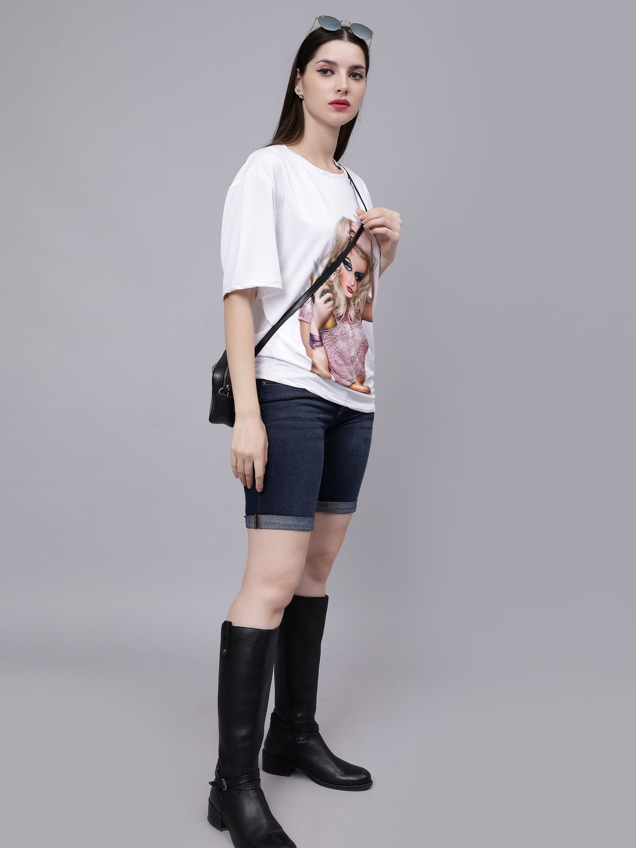 Stylish Girl Graphic Oversized T- Shirt