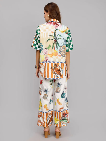 Tropical Fruit Printed Two-Piece Set