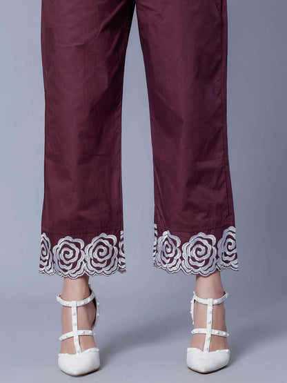 Flower Embroidery Two-Piece Set