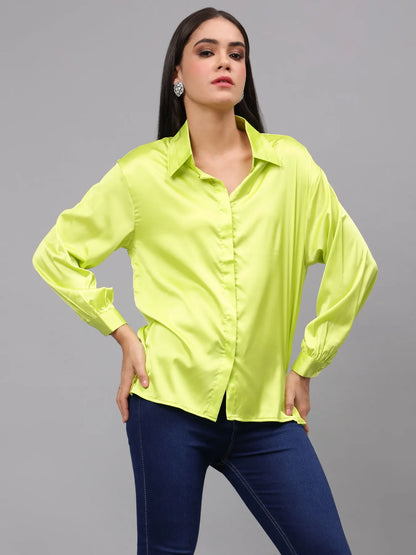Elegant Ribbon Satin Shirt
