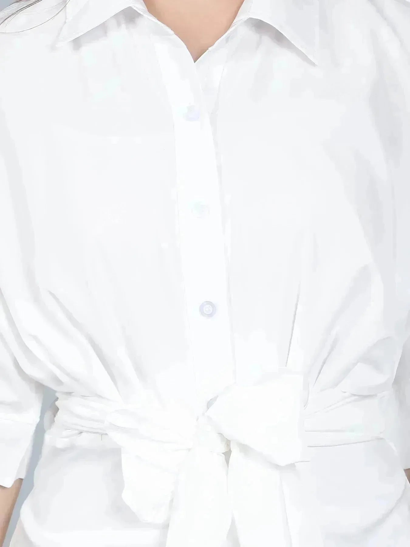 Cinched Waist Belted Shirt Dress