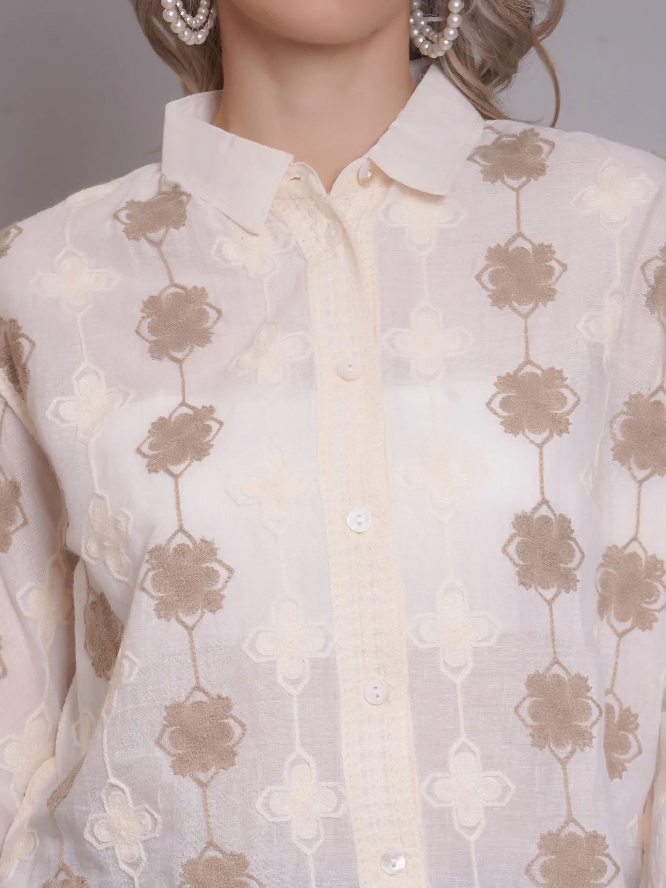 Chain Stitch Embroidered Shirt