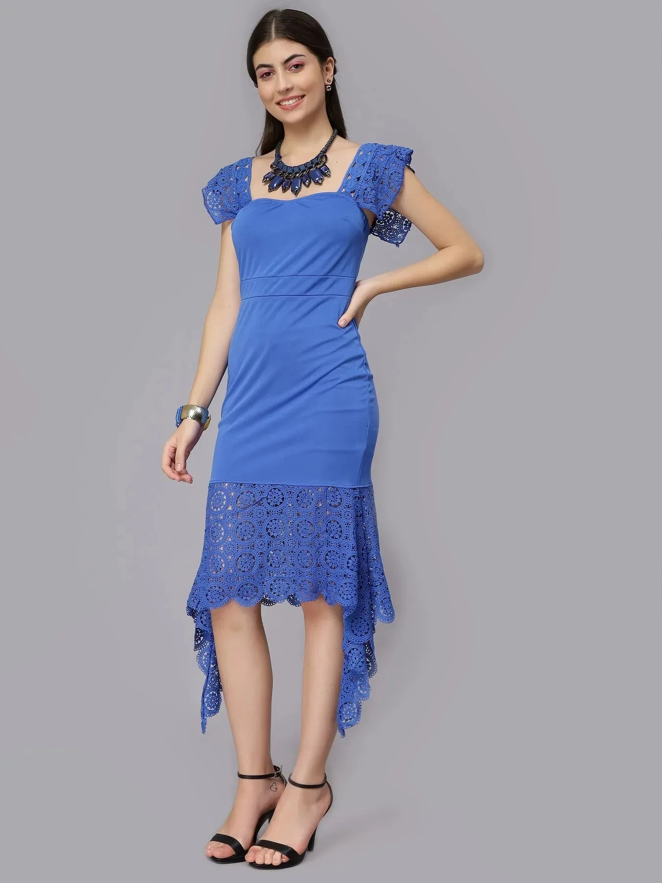 Elegant Mermaid Spaghetti Lace Dress