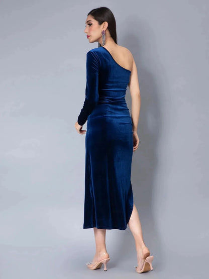 Slit Velvet Cocktail Dress