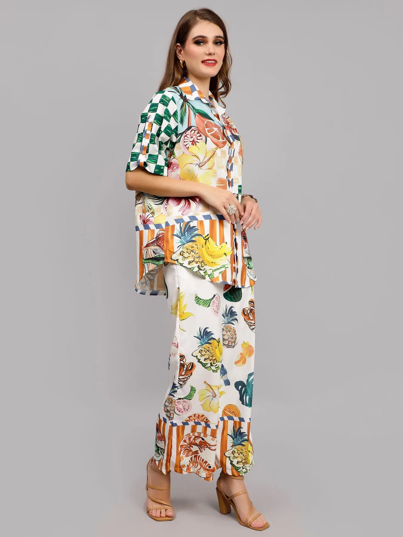 Tropical Fruit Printed Two-Piece Set