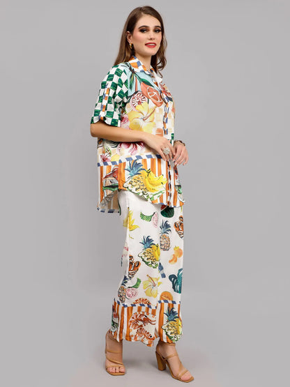 Tropical Fruit Printed Two-Piece Set