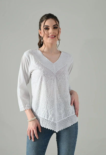 Sweetheart Bloom Embroidered Top